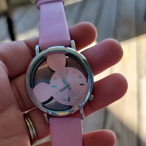 Pink Watch with Mickey Design